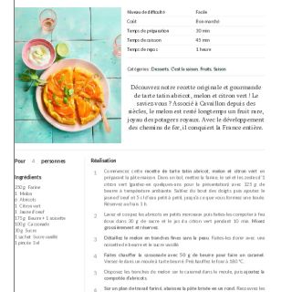 Tarte tatin abricot melon