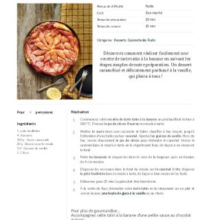 Tarte tatin banane