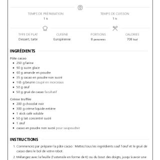 Tarte truffée chocolat café - La cuisi...