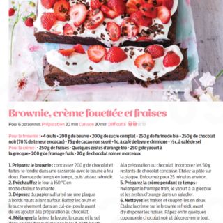 brownies crème fouettées fraises