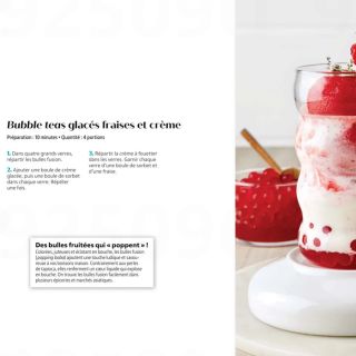 bubble tea glacé fraises et crème