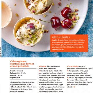 crème glacé clafoutis cerises pistache...
