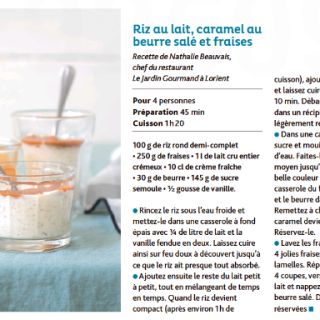 riz au lait caramel et fraises