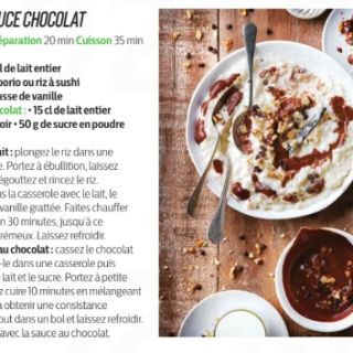 riz au lait sauce chocolat