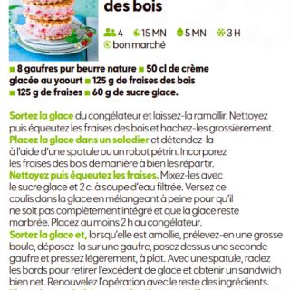 sandwich crème glacé fraises