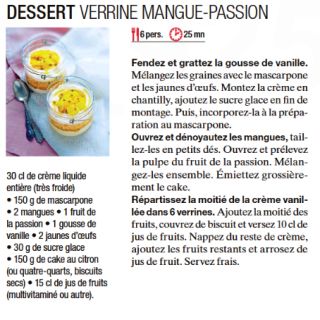 verrine mangue passion