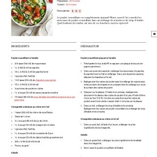 Salade d’été au poulet croustillant ...