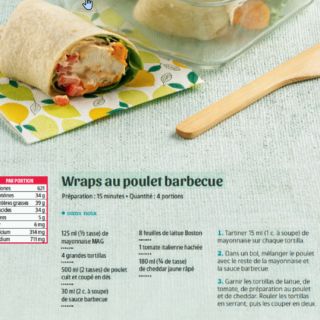 Wrap poulet barbecue