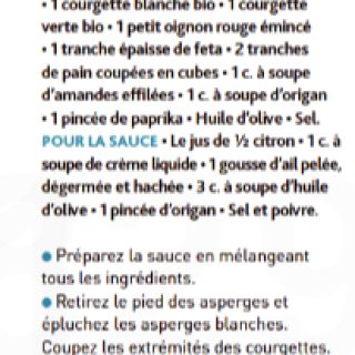 salade asperge courgette feta