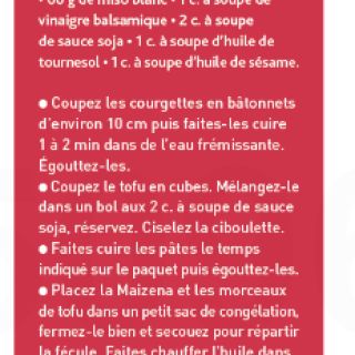 salade pâtes courgettes tofu miso