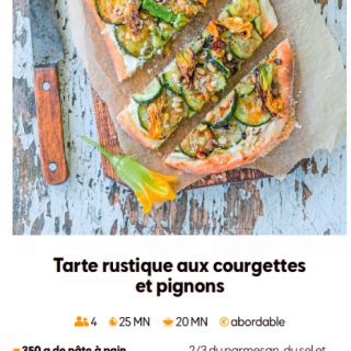 tarte courgette pignons