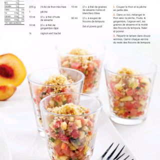 verrines thon pêches gingembre