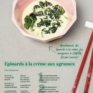 épinards crème agrume