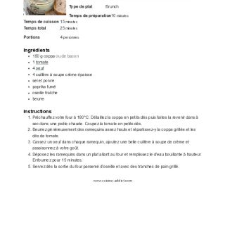 Œufs cocotte à la Coppa & aux Tomates