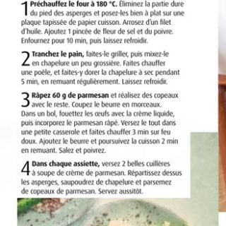 Asperges four, crème parmesan chapelure...