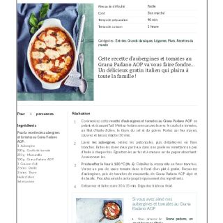 Aubergines et tomates à la parmesane