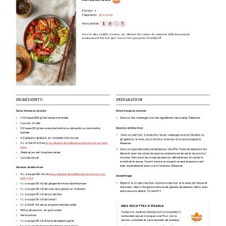 Bol de saumon érable-miso, salsa fraise...