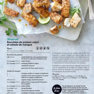 Bouchées poisson cajun et salade de man...