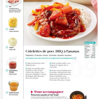 Côtelettes porc barbecue ananas