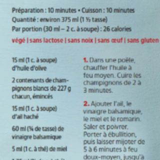 Champignons sautés balsamique