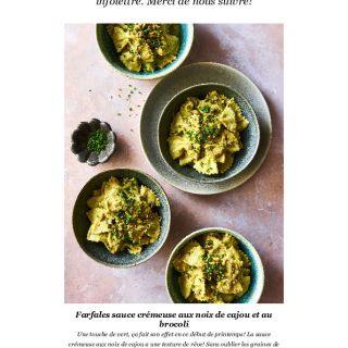 Farfalle créme cajou brocolis