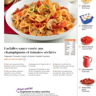 Farfalles tomates champignons