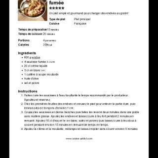 Fondue d'endives à la saucisse fumée