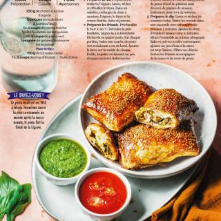 Friand porc pesto sauce tomate