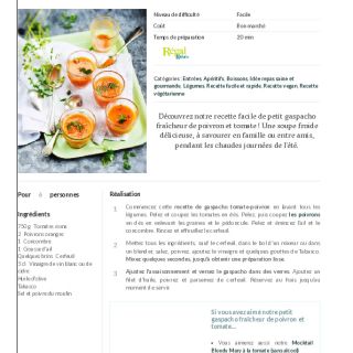 Gaspacho tomate et poivron