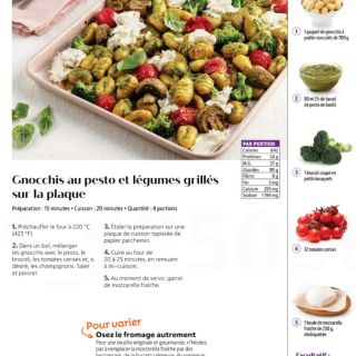 Gnocchis pesto légumes grillés