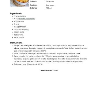 Gratin d’aubergines à la ricotta