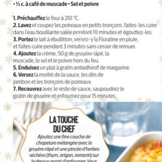 Gratin poireaux jambon