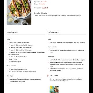 Hot-dogs et salsa ananas-jalapenos - K p...