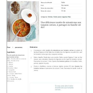 Minestrone aux tomates cerises