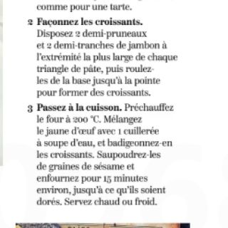 Mini croissants jambon