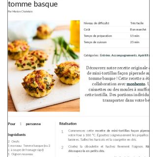 Mini-tortillas façon piperade