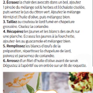 Oeufs mimosa guacamole bacon