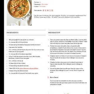 Pâtes aux crevettes et épinards, sauce...