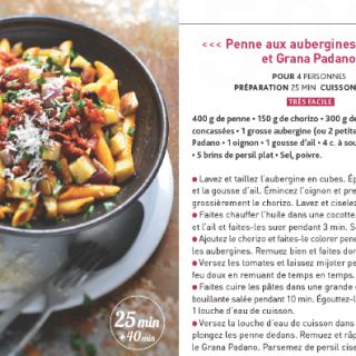 Penne aubergines chorizo