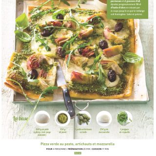 Pizza pesto artichaut mozza