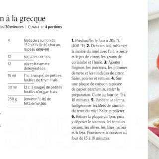 Plaque de saumon à la grecque