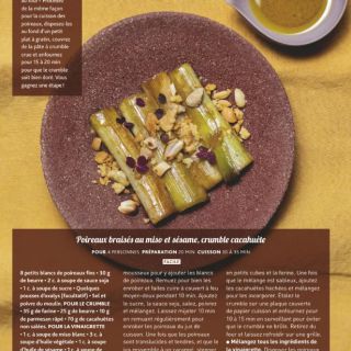 Poireaux braisés miso crumble cacahuèt...