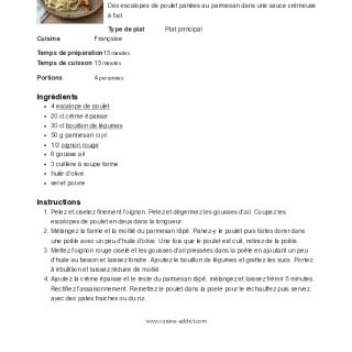 Poulet sauce crème à l'ail et parmesan