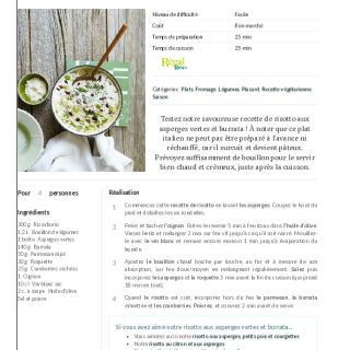 Risotto aux asperges et burrata