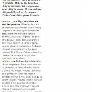 Risotto poireaux jambon parmesan