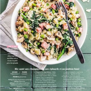 Riz frit champignon épinard jambon