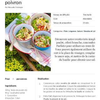 Salade au poulet celeri poivron concombr...