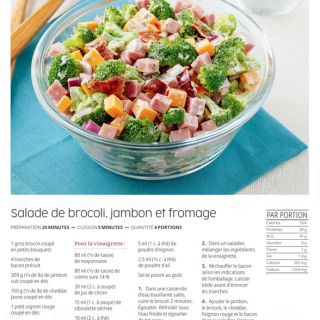 Salade brocolis jambon fromage