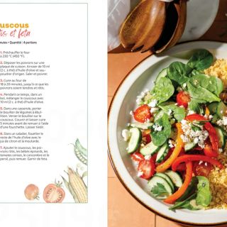 Salade couscous poivrons rôtis feta