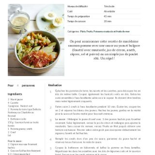 Salade macédoine saumon-pomme, sauce à...